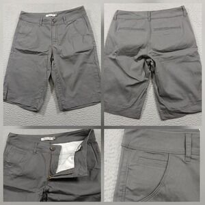 Christopher Blue Chino Bermuda Shorts Women's 12 Grey Cotton Stretch EUC